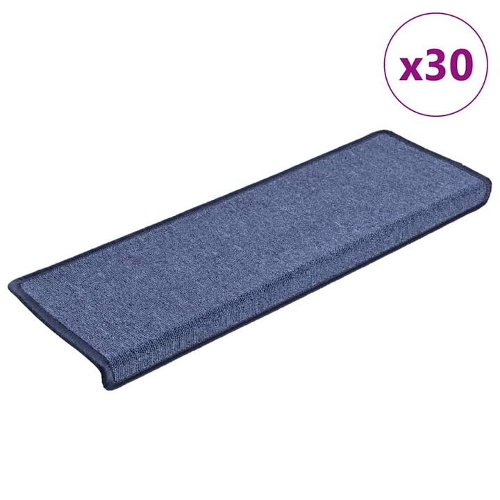 Covorase scara vidaXL, 30 buc, 65x25 cm, Albastru, 3.9 Kg