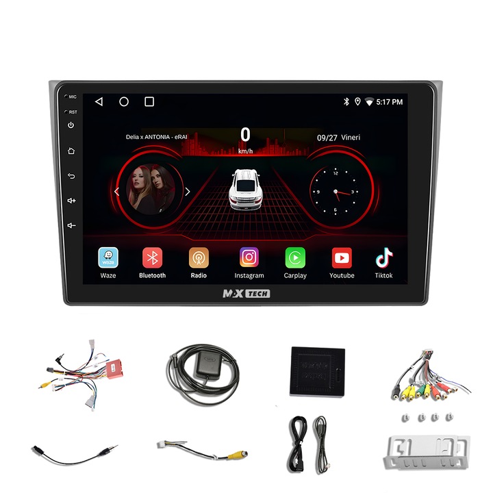 Navigációs Mazda CX-9 (2006 - 2016) Android 13 és CarPlay, MaxTech®, 10" IPS képernyő, GPS funkciók, Carplay, WIFI, RDS, DSP, EQ, Airplay, Mirrorscreen, Youtube, Bluetooth, Waze
