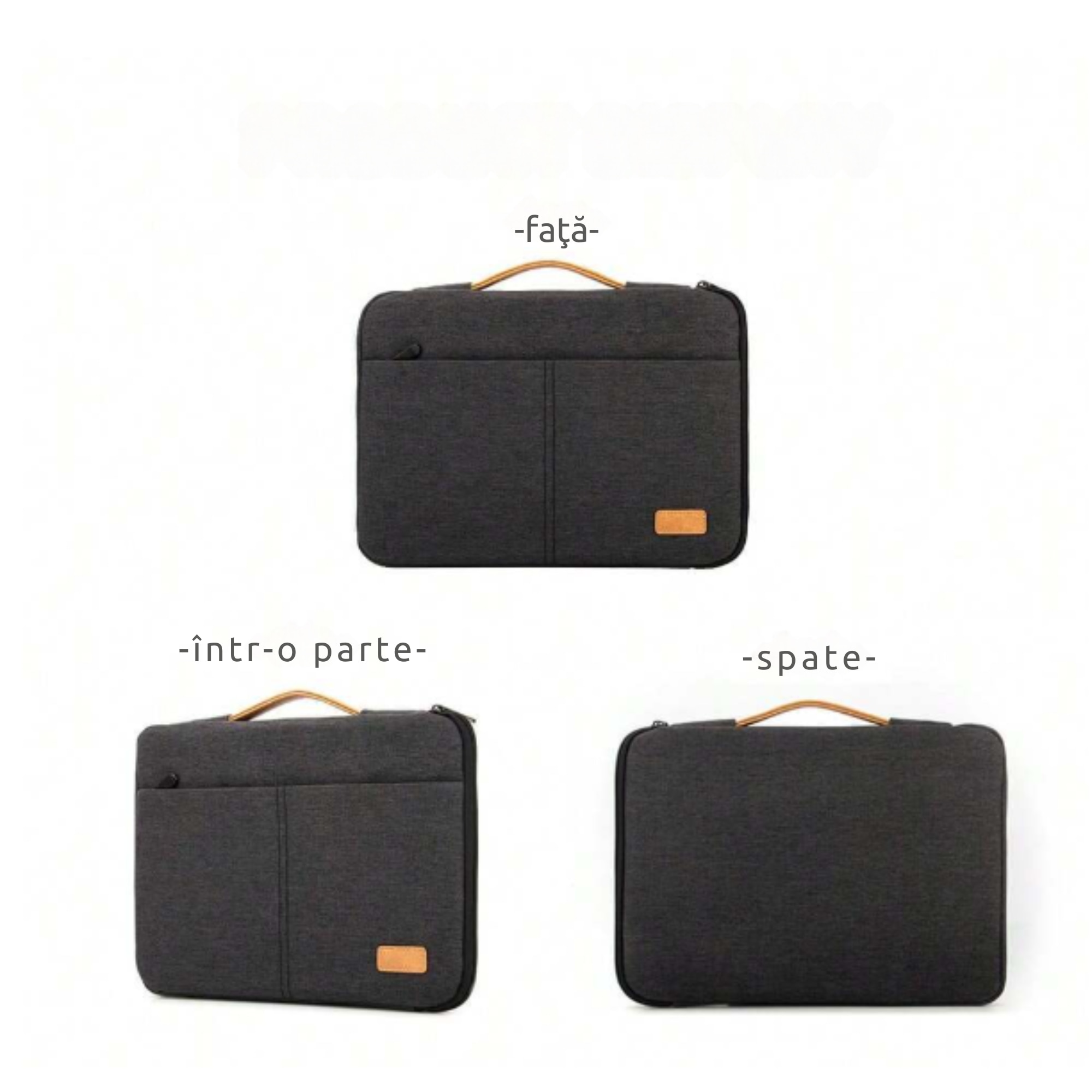 Geanta Universala pentru Laptop VarioShop®, 15.6 inch, Rezistenta la Apa, Design Minimalist si Elegant, Compatibila laptop Apple MacBook Air, MacBook Pro Touch Bar, Asus, Acer, Dell, Huawei, 39 x 28 x 3,5 cm, Gri