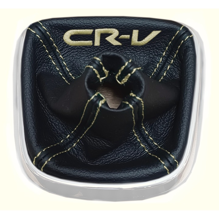 Schimbator de viteze, Ophelia, pentru Honda CR-V 2006-2012, piele naturala, negru, crem, nou