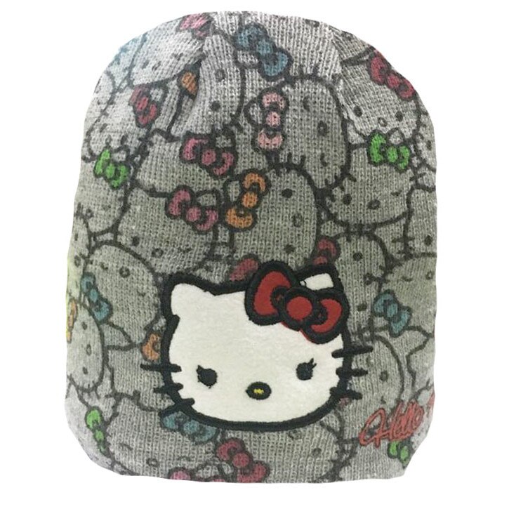 Caciula tricotata Hello Kitty gri-52 cm