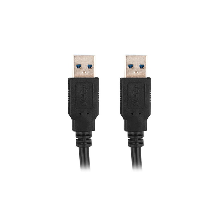 Адаптер Lanberg CA-USBA-30CU-0018-BK кабел, USB 3.0, 1.8m, USB-A, черен