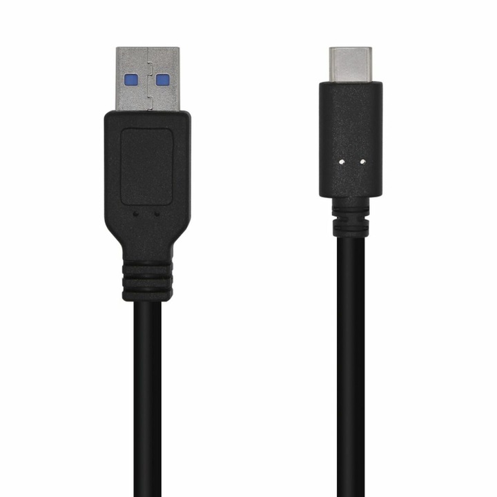 USB A - USB-C кабел, Aisens A107-0450, черен, 1,5 м