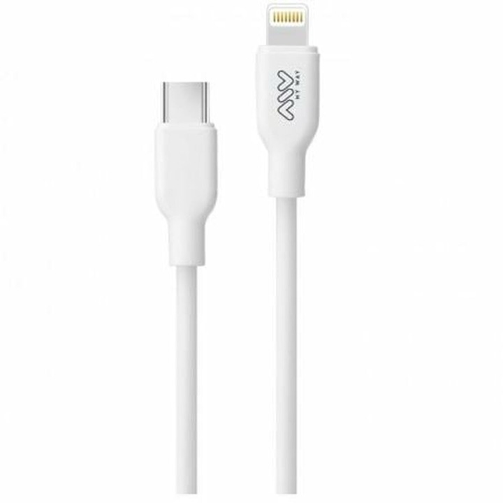Cablu USB - Lightning Myway, 1 m, alb