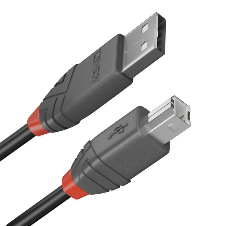 Кабел Lindy LNY-36675, USB 2.0, Type A-B, M/M, 5.0 м