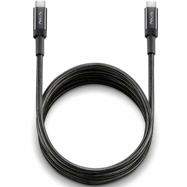 USB-C-USB-C kábel, NGS, KNOT65W-2, 2 m, fekete