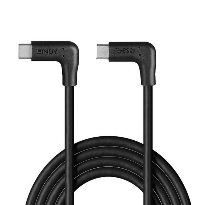 Cablu USB-C LINDY 32024, 1,5 m, negru