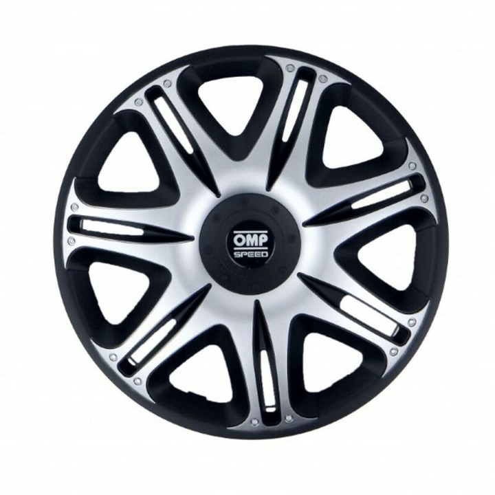 Комплект от 4 капачки за колела OMP Ghost Speed 15" черни/сребристи