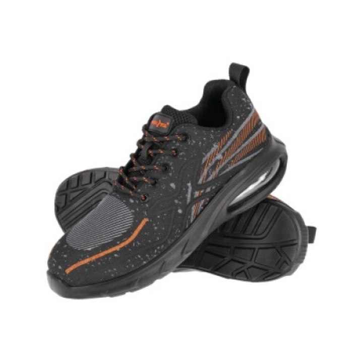 Incaltaminte de protectie Reis, talpa antiderapanta, protectie metalica, negru/portocaliu, 41