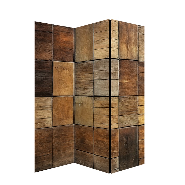 Сгъваем параван Colors of Life, Естествени нюанси, 135 х 172 см., текстил, Двустранен печат, 3 панела