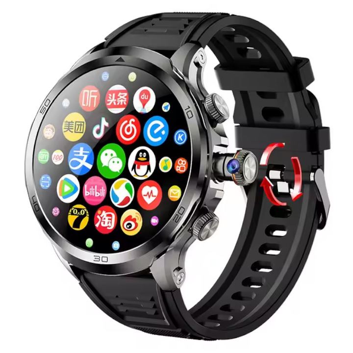 Мъжки часовник SMART H19, СИМ карта, Wi-Fi, пулс, кръвно налягане, сатурация, камера, GPS, черен