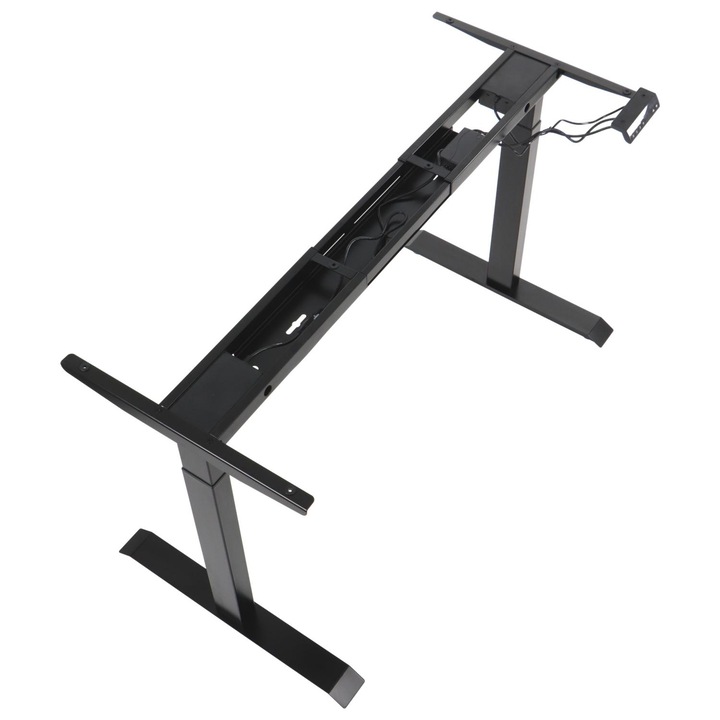 Двумоторна електрическа рамка Stema UT04E-2T/B, Регулиране на дължина и височина, Черен, 119-174x57,5x71-118 см