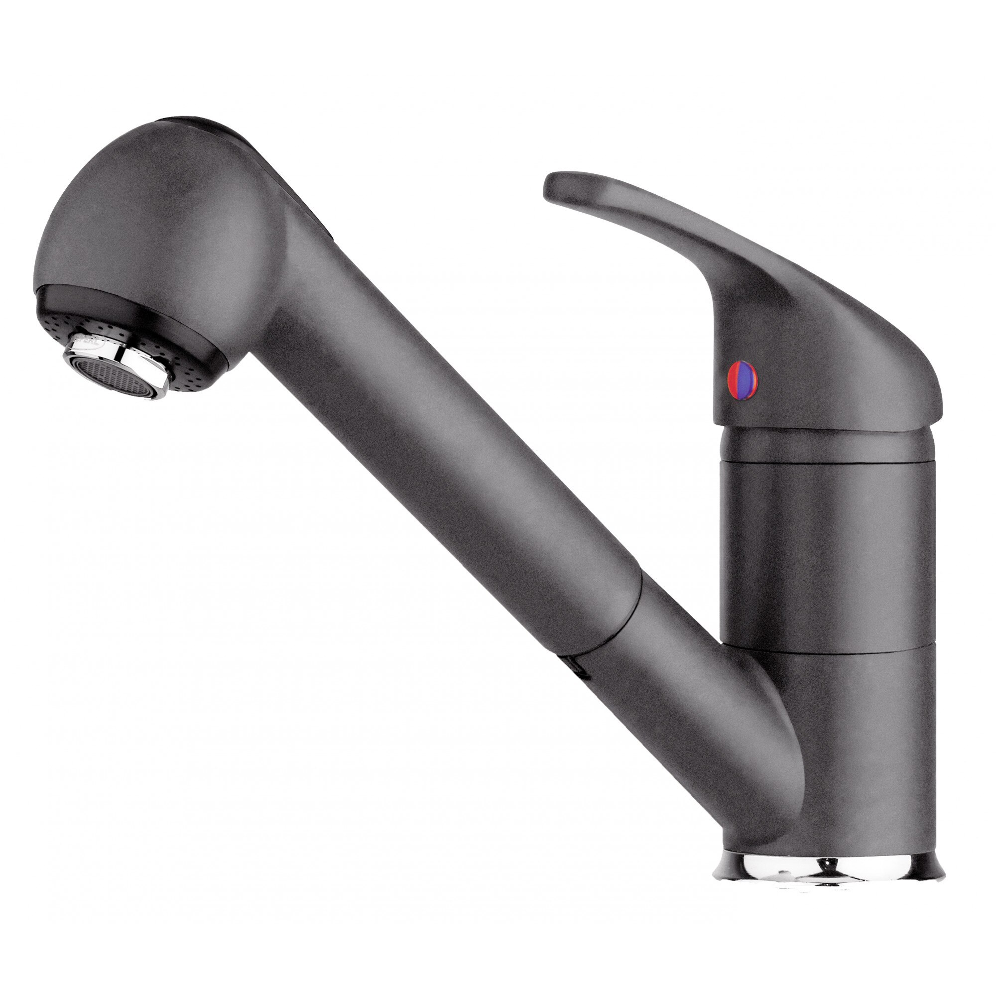 Baterie bucatarie Pyramis FESTIVO, monocomanda, finisaj granit iron grey, extractabila