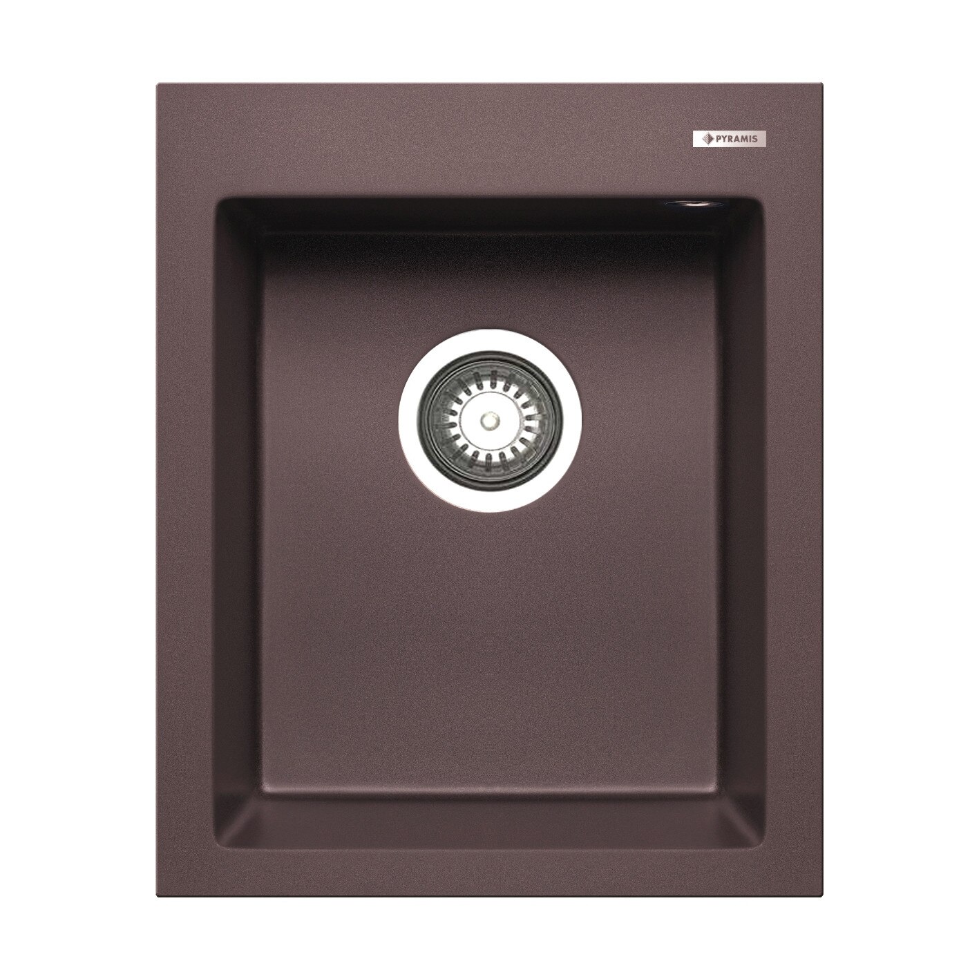 Chiuveta bucatarie Pyramis ISTROS 410x500 1B, adancime 200mm, montare pe blat, Pyragranite Chocolate