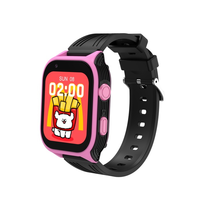 Детски Смарт часовник NUBI D8, 4G, Android 8.1, GPS+LBS+Wi-Fi Tracking, Камера, Видео разговор, Измерва крачки, IPS Дисплей 1.83", 240*280, Допълнителна розова каишка, Розов