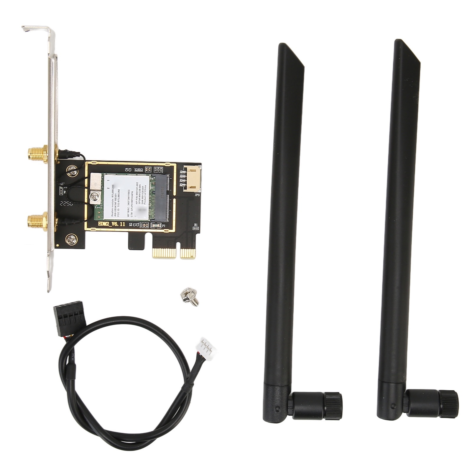 Scheda WiFi PCIe AX1800 Per PC Desktop – Doppia Banda 2.4GHz/5GHz, 1800Mbps, Bluetooth 5.3, Chipset RTL8852, Supporta WPA3 – Antenne Incluse - 3