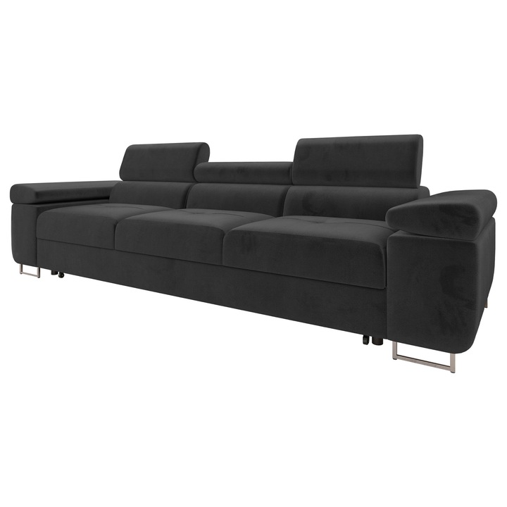 Canapea Torezio III Bis, MIRJAN24, negru, 102x263x70 cm