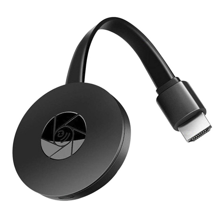 Dispozitiv Wireless pentru Streaming HDMI intre Telefon, Tableta, Laptop si Televizor/Monitor/Proiector, 10x10x2.5cm, negru