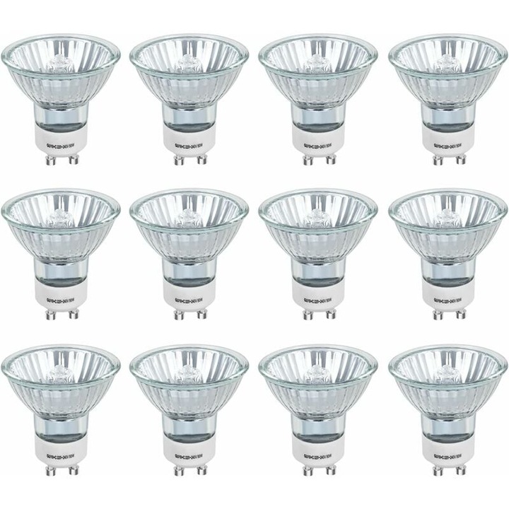 Крушки Gu10, Zeaicos, 50W, 400Lm, Топло Бяла 2800K, Комплект 12 Броя