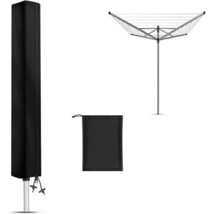 Uscator de rufe exterior, AMRINUGL, capacitate mare, portabil, aluminiu rezistent la intemperii, 168x30x30 cm