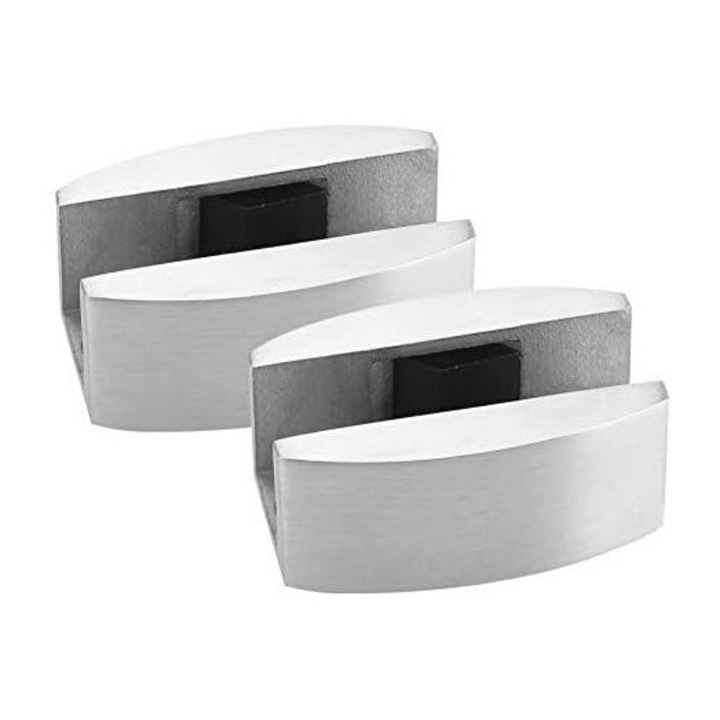 Ghid de podea pentru usi glisante din sticla, set 2 bucati, inox, argintiu