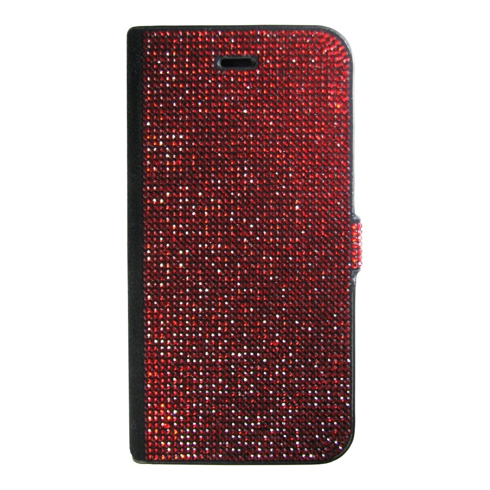 Husa flip cu cristale Bling World CWC 108 pentru iPhone 7 plus/8 Plus, rosu