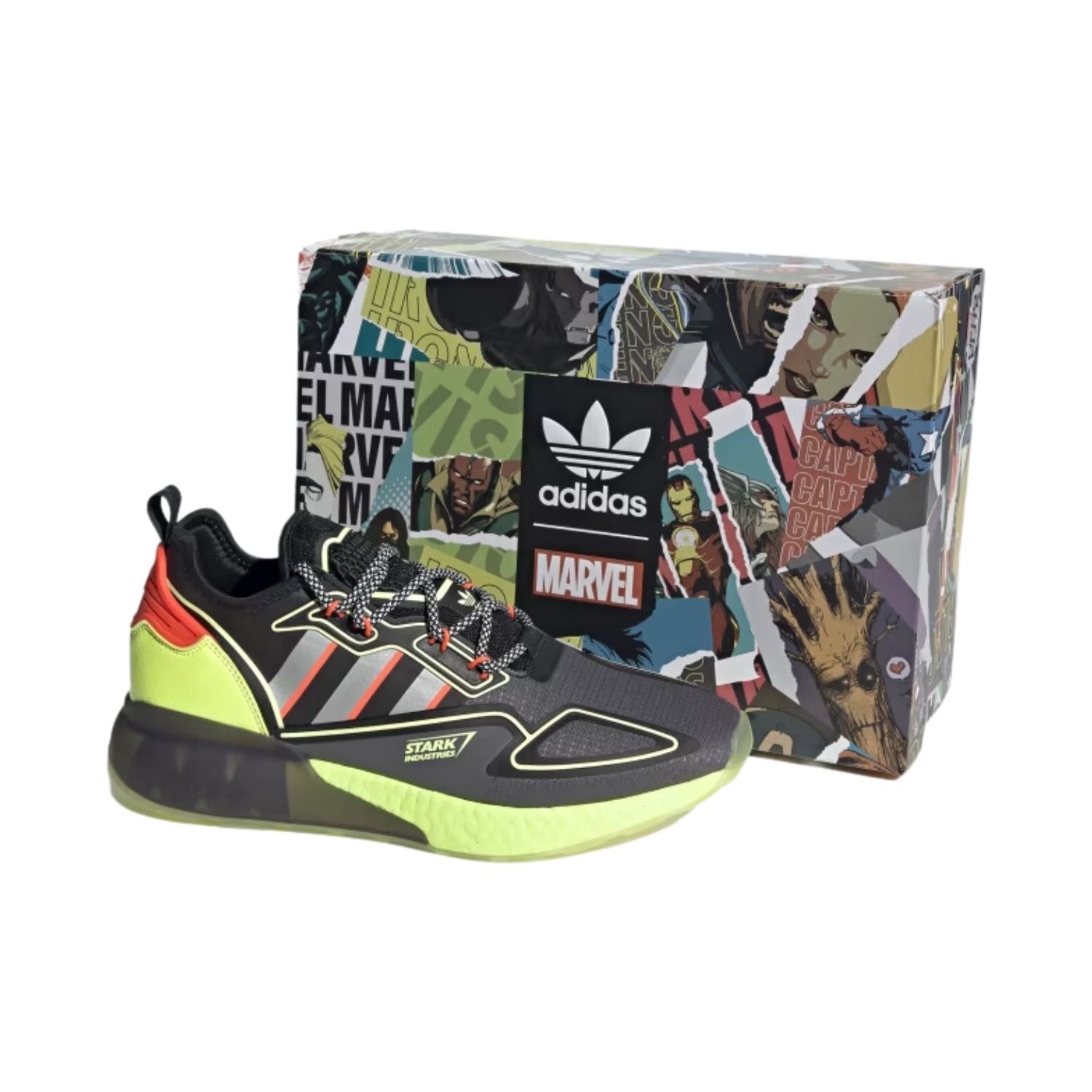 yanbu Tenisi barbati, Adidas ZX 2K Boost Marvel, negru, stofa si