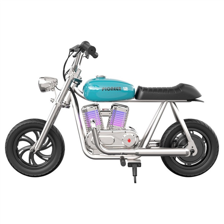 Motocicleta electrica pentru copii HYPER GOGO Pioneer 12 Plus, stil Chopper, portocalie, 12KM autonomie, 90x160cm