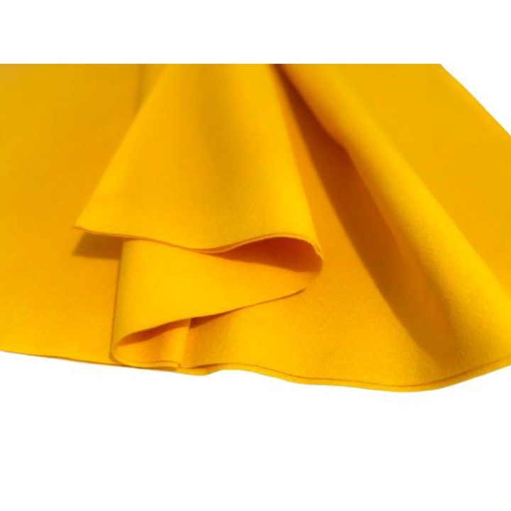 Fetru/pasla din lana, moale 1mm, 40% lana-60% viscoza, 50*90cm galben