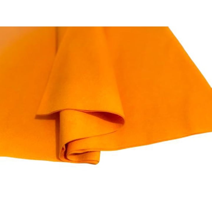 Fetru/pasla din lana, moale 1mm, 40% lana-60% viscoza, 50*180cm galben inchis