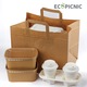 Set 50 pungi de hartie kraft Ecopicnic, 320x220x245mm, biodegradabile