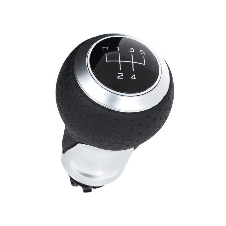 Sebességváltó gomb, MODECAR, Audi A4 B8, fekete, krómozott részletekkel, 5 sebesség, 12 mm