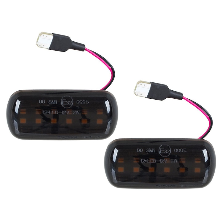 Комплект 2 динамични LED странични мигачи, MODECAR, за Audi A8 D3, димно черен, IP67 хидроизолация