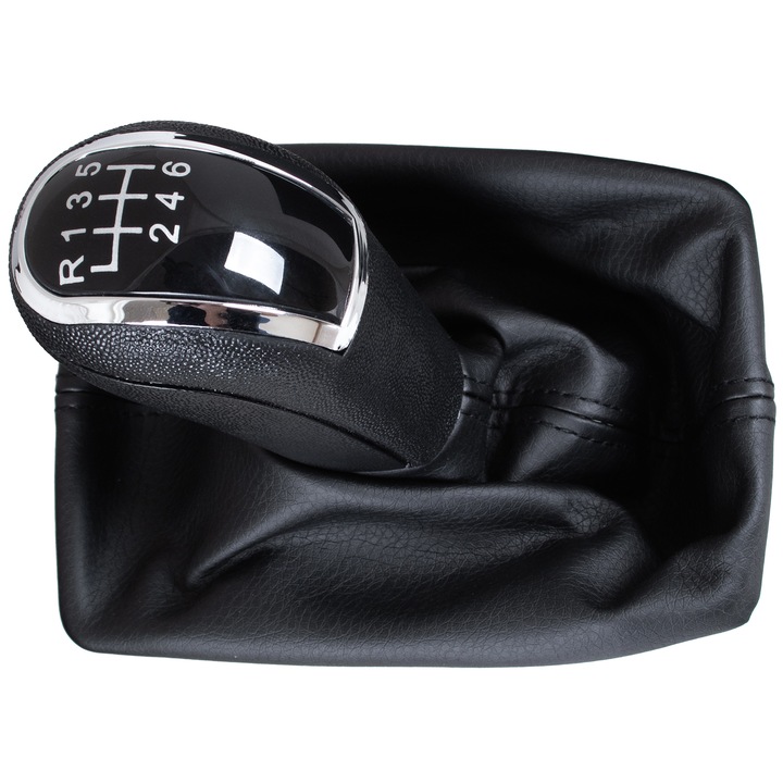 Sebességváltó gomb készlet + hüvely, MODECAR, Audi A4 B8, 2007-2015, fekete, 6+R