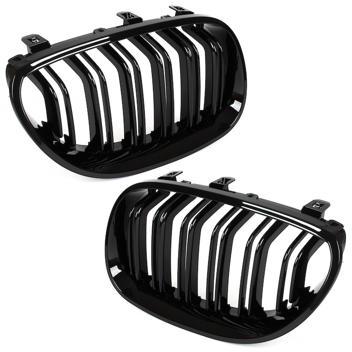 Set 2 grile fata, MODECAR, BMW E60 E61 2003-2010, negru lucios