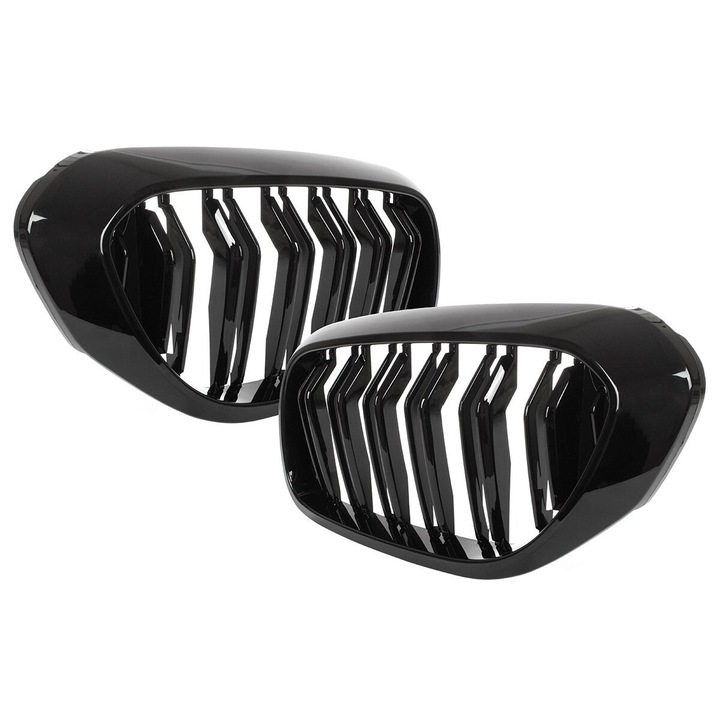 Set 2 x Grila fata, pentru BMW 5 G30/G31 2017, negru lucios