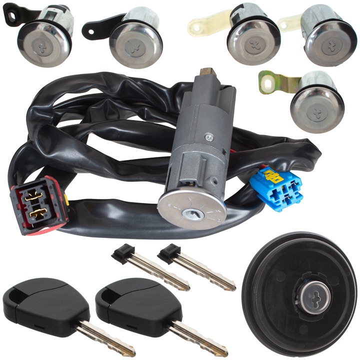 Modecar Komplett 5x zár készlet, tanksapka, Peugeot Partner, 2000-2003