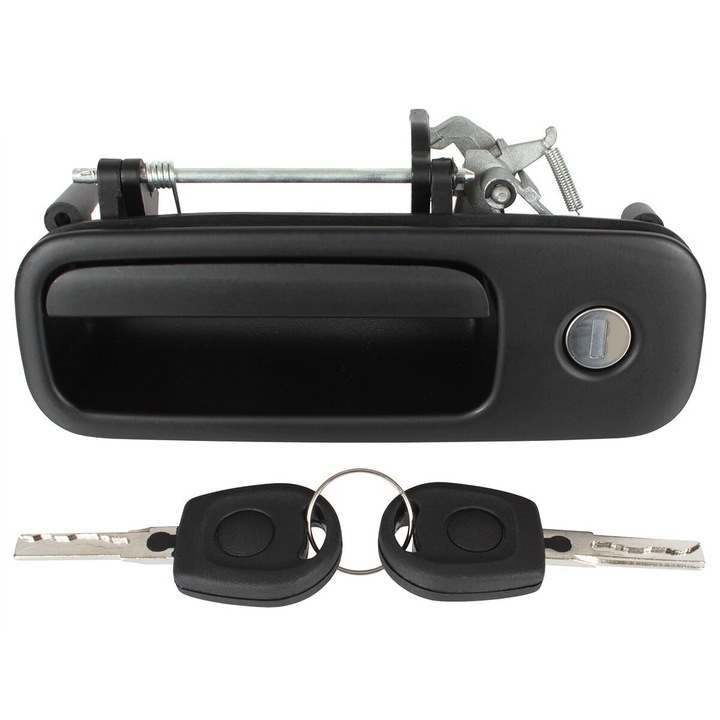 Maner portiera pentru VW Caddy III, Golf III, Golf IV, Lupo, Polo, Sharan, T5, neagra, set cu incuietoare si chei
