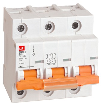 Siguranta automata, 3P, curba C, 125A, capacitate de rupere 10 kA Siguranta automata, 3P, curba C, 125A, capacitate de rupere 10 kA
