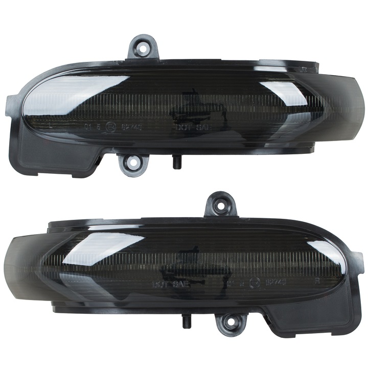 Set 2 buc. semnalizatoare LED dinamice fumurii pentru oglinda, MODECAR, Mercedes C-Klasa W203 S203 CL203, 2001-2007
