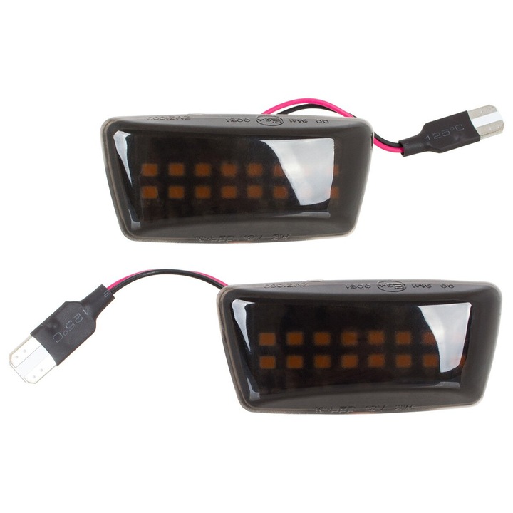 Комплект 2 броя LED странични мигачи за Opel Corsa D, цвят опушен