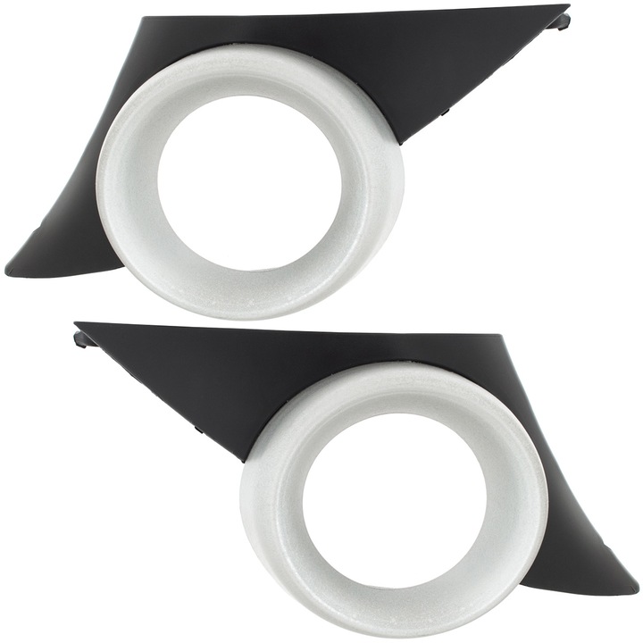 Rácsrögzítők az első hűtőrácsban Peugeot 207, 2 db-os készlet, fekete ezüst kerettel, 2006-2009, MODECAR