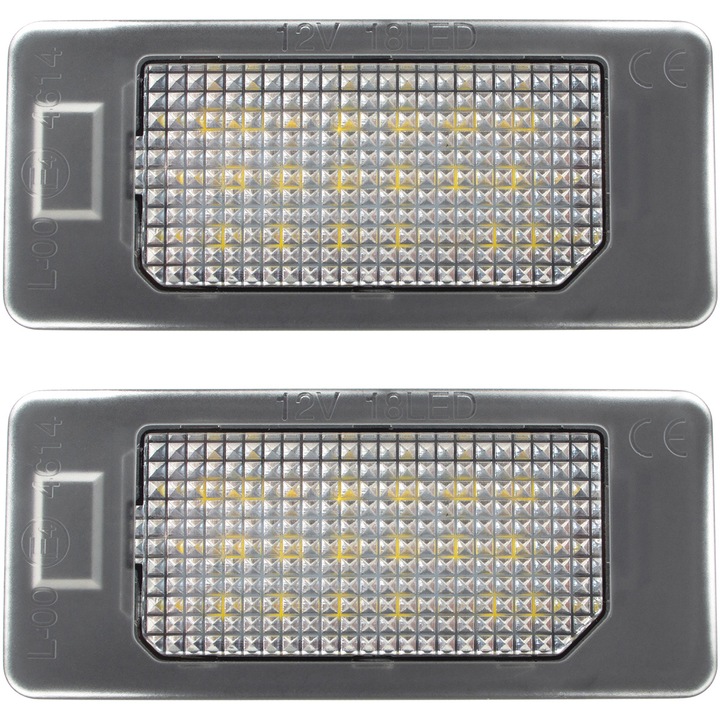 Комплект от 2 броя LED лампи за осветяване на регистрационния номер, MODECAR, съвместими с Skoda Octavia III и Rapid, тип SMD, нови