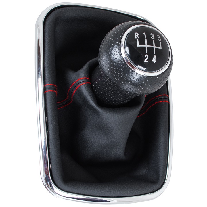 Sebességváltó gombok + fújtató kerettel Volkswagen Golf IV, 1997-2003, fekete, 12mm, MODECAR