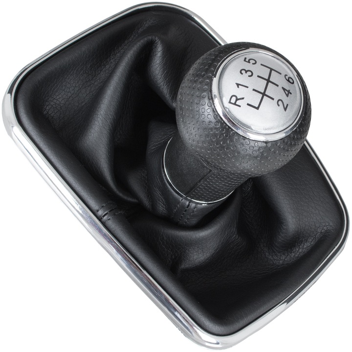 Sebességváltó gombok, MODECAR, matt sárga, burkolattal és króm kerettel, 6 sebesség, 23 mm