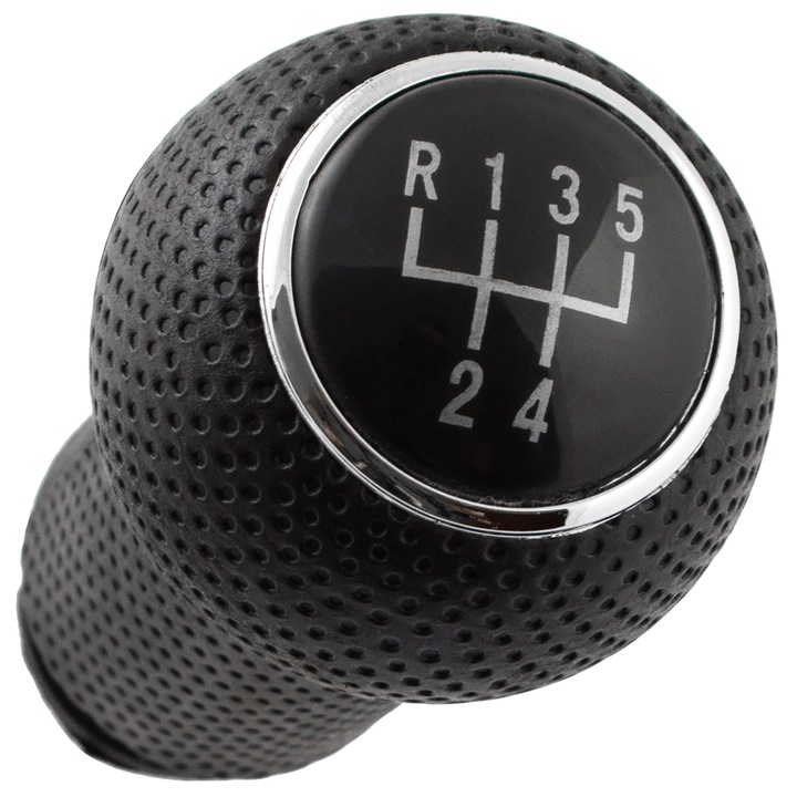 Sebességváltó gombok, Volkswagen Golf IV, 5 sebességes, fekete, krómozott részletekkel, 12 mm