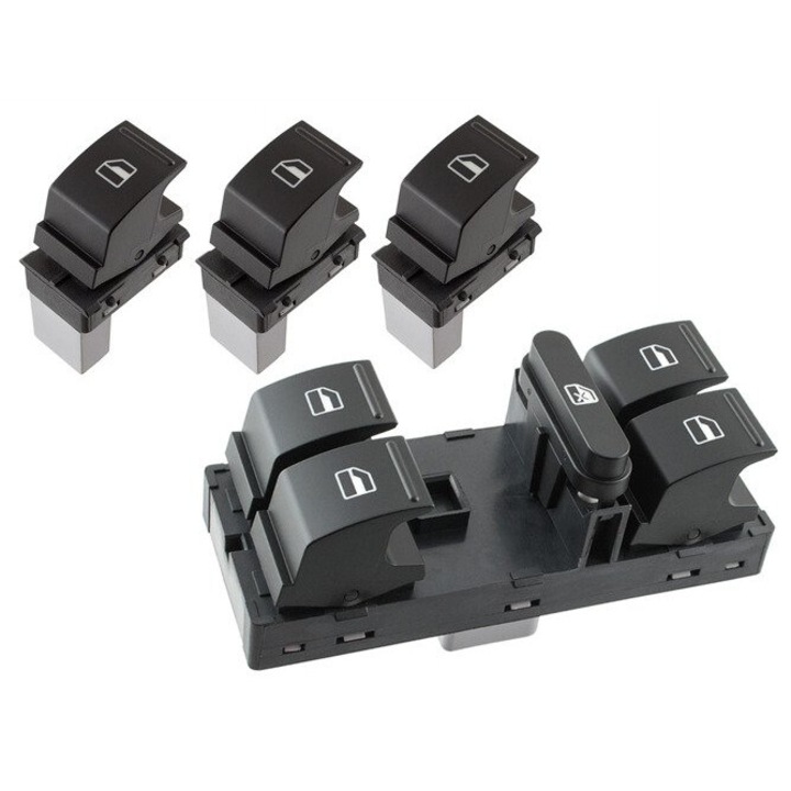 Бутон за ел.стъкла, M MODECAR, 3 бутона, нов, съвместим с VW Golf V 2003-2009, Seat Altea II, Ibiza V, Leon II/III, Toledo III, многоцветни