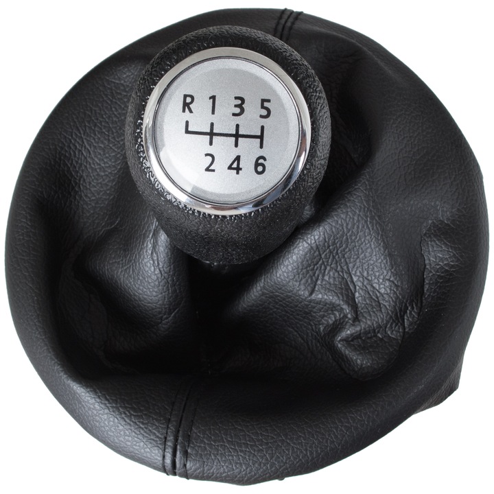 Sebességváltó kesztyűvel, Volkswagen T5/T6, 6 sebesség + R, fekete, matt ezüst, 2003-2011