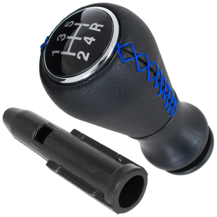 Nuca schimbator de viteze + adaptor, MODECAR negru cu fir albastru, 5 viteze, set 2 bucati, pentru Citroen Berlingo, C2, C3, C4, C5, C8