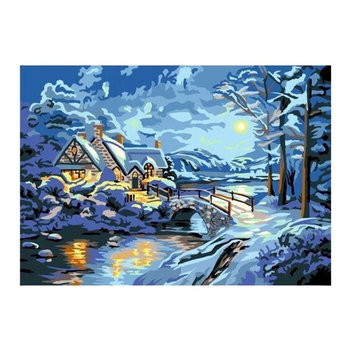 Ki artizanat Norimpex, Zima Noapte peste Parau, 30x40 cm